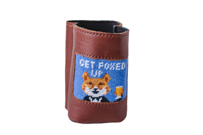 Get Foxed Up Needlepoint can cooler