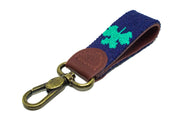 Shamrock Needlepoint key fob by Asher Riley